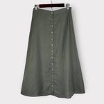 Chaser Linen Button Down A Line Midi Skirt Gray Scout Women's Size Small NWT Photo 2
