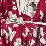 Anthropologie NWT  Natalia Mazzei Zubillaga Deep-V Pink Floral Printed Romper L Photo 9