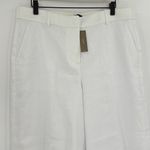 NWT J. Crew Womens White Relaxed Stretch Linen Blend Sydney Pant Size P12 Photo 5