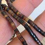 Set of Three Heishi Shell or Stone Bead Necklace Brown Photo 2