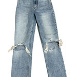 Abercrombie & Fitch  | The 90s straight Light Blue Distressed Straight Leg Jeans Photo 0