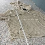 Ivy Park  Women’s Mesh Hoodie Cropped Pullover Layered Sheer Top Cream Size S Photo 4