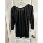 French Laundry Women's Black Tunic Top 1X with Rhinestone Detail Photo 1