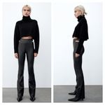 ZARA ❤️Bloggers Favorite❤️ NWT  CUT OUT FAUX LEATHER LEGGINGS Photo 15