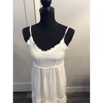 Jessica Simpson  Large white Maxi Dress Beach Wedding Lined Lace Ruffles Photo 1