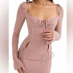 House Of CB NWT  'Ophelia' Crystal Cutout Midi Dress dusty pink balletcore sheer Photo 4