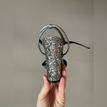 ZARA  Women’s NWOB Silver Glitter‎ Ankle Strap Block Heels Size 7.5 (38) Photo 10