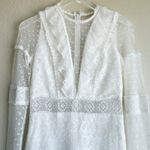 Alexis  Elize‎ White Lace Midi Dress Long Sleeve Size Medium Bridal Photo 10