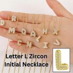 Balloon Zircon Letter L Initial Necklace Gold Photo 1