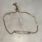 Gold Tone And Crystal Pave Slider Bracelet Photo 0