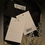 Mac Duggal  11775 Black Draped Pearl Beaded Mermaid Gown Dress Photo 12