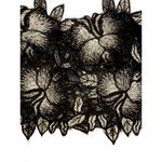 Alfani  Women's Blouse Medium Black White Floral Crochet Sleeves Polyester Photo 7