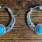 Handmade Multicolored Boho Stone Decor Earrings – Stainless Steel Photo 1