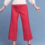 Anthropologie Cartonnier  Linen Blend Crop Wide-Leg Pant Pull-On Pink Size Small Photo 0