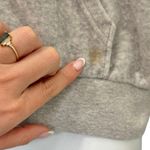 Bella Canvas Juicy Couture Black Label Gray Bedazzled Mushroom Flower Zip Up Hoodie size S Photo 4