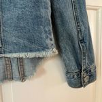 BLANK NYC Jean Jacket Raw Hem Distressed Destroyed Size XS Trucker Denim Coat Photo 13