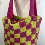 Free People NWOT Checkers Carry On Scarf Set - Green/Magenta Combo Photo 2