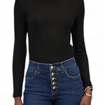 Madewell NWT Ribbed Turtleneck Long-Sleeve Tee in Black size XXS NT768 Photo 0