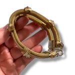 Vintage Hobe Victorian Style Bracelet Gold Mesh Rhinestone Statement Jewelry Photo 3