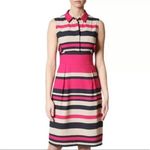 LK Bennett  Martha Striped Shirt‎ Dress Women's Size 2 Sleeveless Career Summer Photo 13