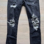 Lovers + Friends  dark gray distressed jeans Photo 0