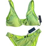 Kendall + Kylie NEW Neon Shimmer Bikini Size Large L Green Revolve Photo 1