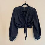 Free People  Gigi Black Tie Front Top Size XS Photo 3