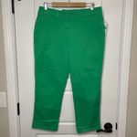 Crown & Ivy Crown & Ivy Charlotte Crop Pants Women's 10 Green Rolled Cuff Relaxed Fit NEW Photo 1