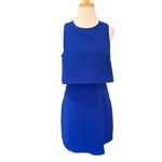 SUNCOO Paris Cyrus Electric Blue Mini Dress Open Back Sleeveless Pockets Size 12 Photo 2