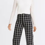 Madewell Slim Emmett Wide-Leg Full-Length Pants in Windowpane Check Size 30 Photo 0