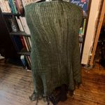LuLaRoe  olive green fringe cozy O/S knit versatile shawl Photo 3