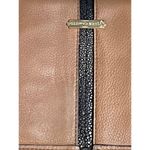 Vince Camuto  Leather Envelope Shoulder Bag Clutch Tan Black Gold Chain Photo 1