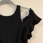 H by Halston Black Flutter Sleeve Bare Shoulder Maxi Dress Size 2 Photo 2