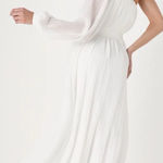 Lulus White One Shoulder Pleated M Midi Dress Long Sleeve Grecian Goddess
Style Photo 0