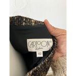 Vintage Cartoon Fashion Brown White Wool Blend Tweed Pencil Skirt Size 6 EU 42 Photo 1