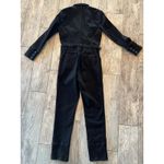 Free People  Denim Jumpsuit size 2 One piece Long Sleeve Romper Black‎ Button Up Photo 9