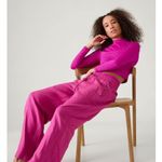 Athleta New L North Point Crop Rashguard Large Electric Fuchsia Pink Photo 1