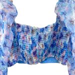 Nasty Gal Floral Sweatheart Crop Top Sheer Balloon Sleeve New Photo 10