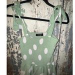 Zesica green and white polka dot maxi dress, size small Photo 1