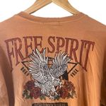 Free spirit born free very distressed intention holes and tears world rock tour Orange Size M Photo 2