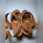 Sophia Milano  Made In Italy Brown Leather Thick Strap Block Heels,Size 7 Photo 4