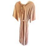 Ecowish  Womens‎ Size Medium Blush Pink Pleated Dress Short Sleeve Sash Belt NWT Photo 4