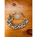 Lilly Pulitzer Bracelet Gold Metallic Tone With Faux Pearl & Gold Tone Beads Photo 4