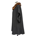Vintage 1950s 1960s Lilli Diamond Black Wool Swing Coat Real Mink Fur Collar Size L Photo 3