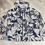 Chico's  Active Women Windbraker Size 3 Hooded Zippered Jacket Floral Z-258‎ Photo 0