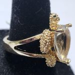 Gold Filled Ring Turtle with Crystal Photo 2