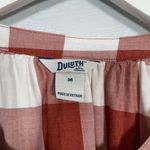 Duluth Trading Women M Orange White Gingham Printmaker Lightweight Shirt Cotton Size M Photo 3