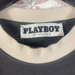 PacSun Playboy by  "Play With Me" Sweatshirt M Black Cream Pullover Crewneck Logo Photo 2