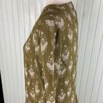 Garnet Hill Dropwaist Button-Up Dress Olive Green Floral Women's Size 2 Bohemian Photo 5