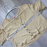 Free People  Top ribbed crop womens Yellow (medium) casual oversized Photo 2
